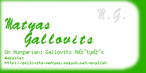 matyas gallovits business card